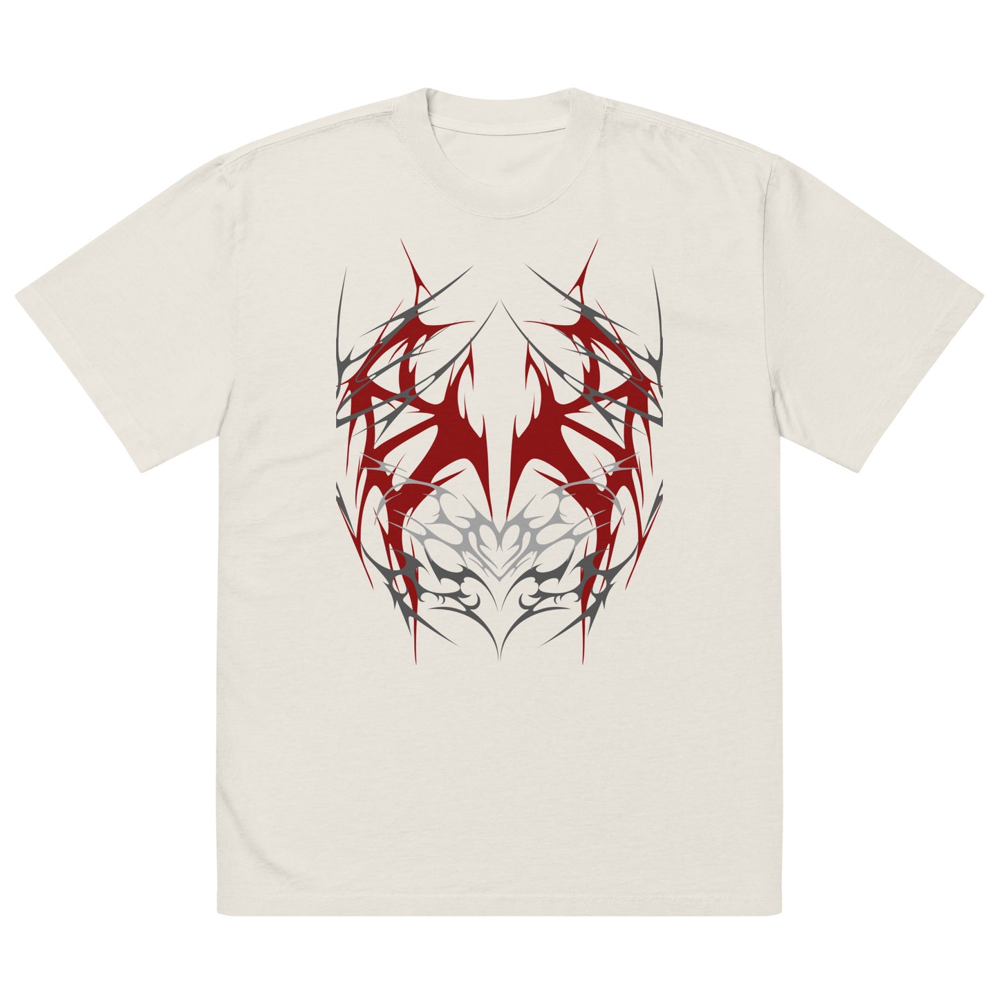 Techno Oversized faded T-Shirt - Spider Tribal