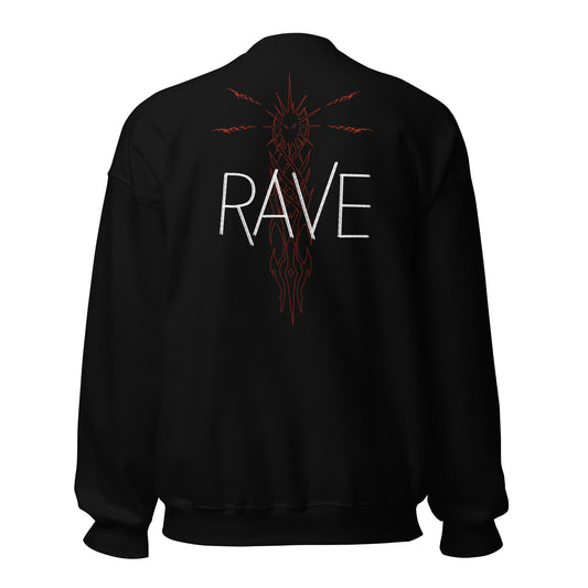 Rave Sweater Unisex - Red Tribal Stickerei (Backprint)