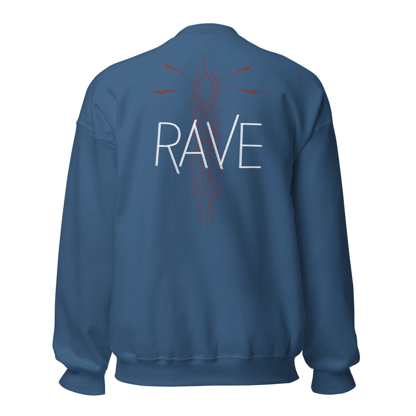 Rave Sweater Unisex - Red Tribal Stickerei (Backprint)