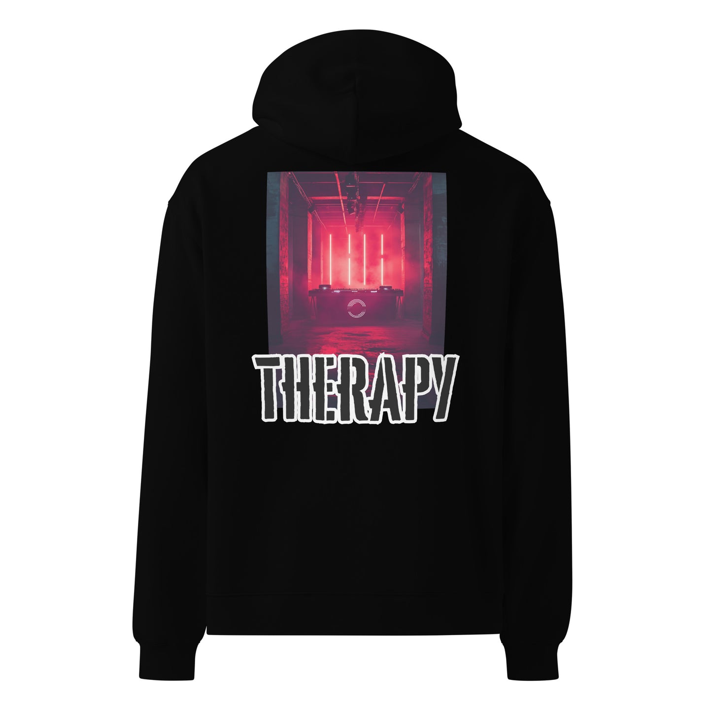 Techno Oversized Hoodie Unisex - Therapy (Front and Backprint)